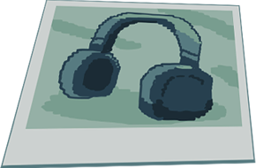 Evidence photo: a pair of headphones